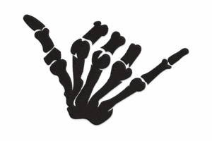 Skeleton Rock Hand Sign Embroidery Design