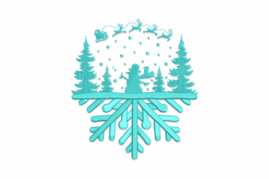 Snowflake Winter Scene Embroidery Design