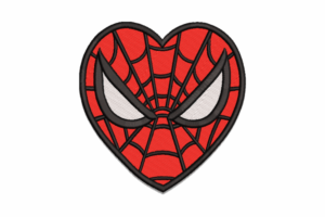 Spider-Man Heart Face Embroidery Design