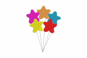 Star Balloon Cluster Embroidery Design