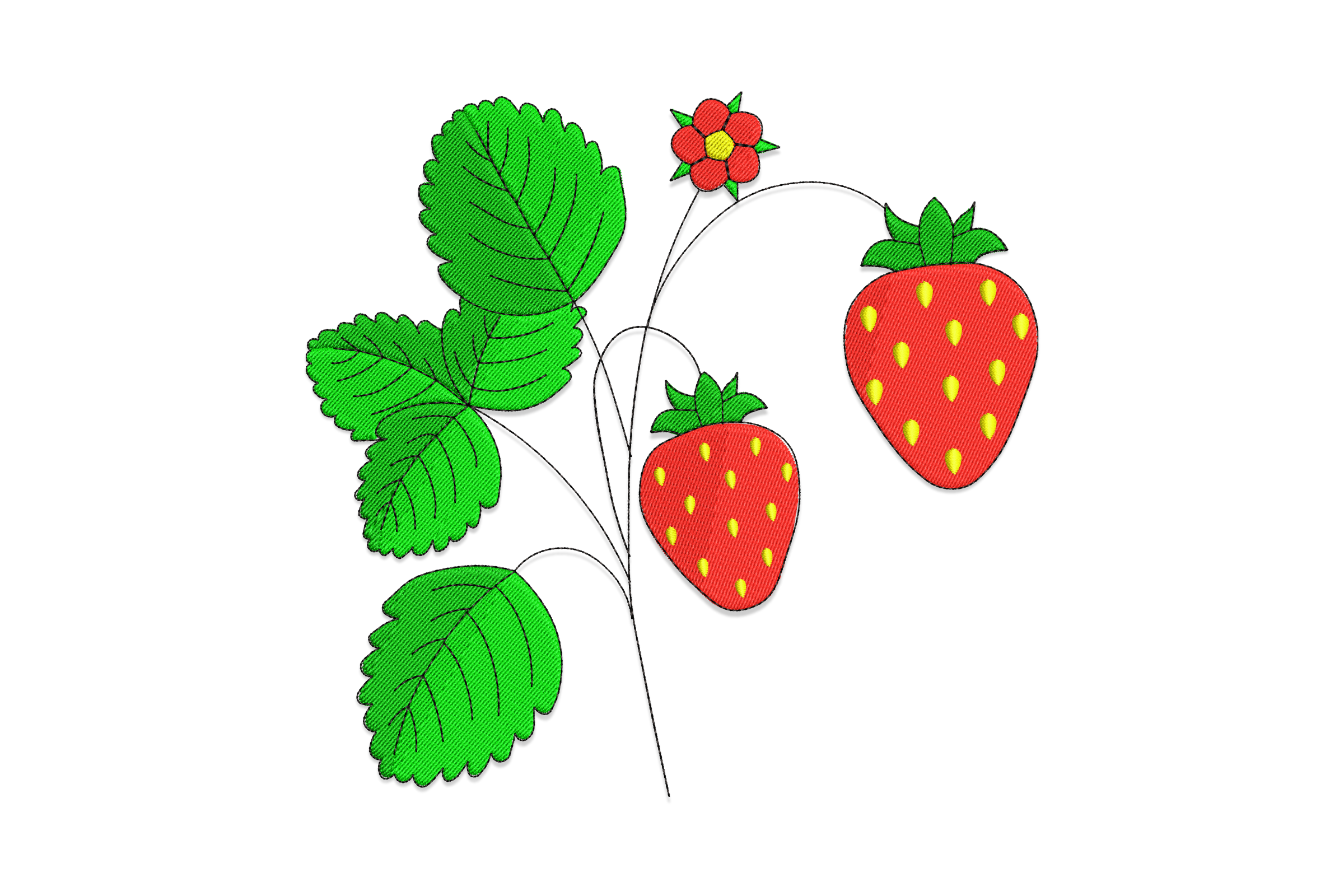 Strawberry Vine Embroidery Design