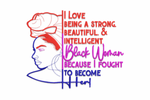 Strong Beautiful Intelligent Black Woman Embroidery Design