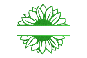 Sunflower Monogram Frame Embroidery Design
