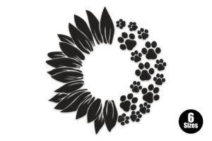 Sunflower Paw Wreath Embroidery Design