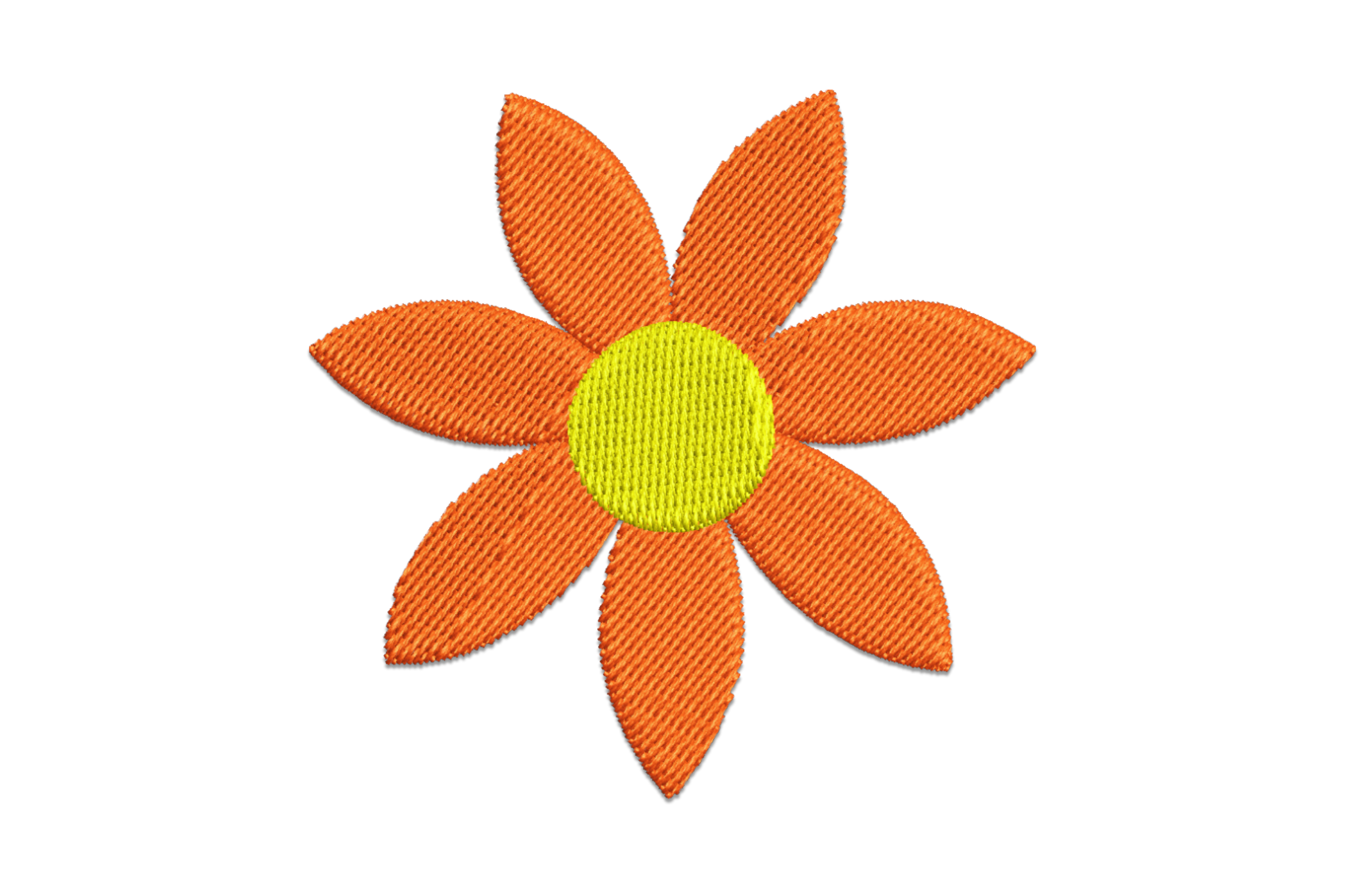 Sunny Orange Flower Embroidery Design