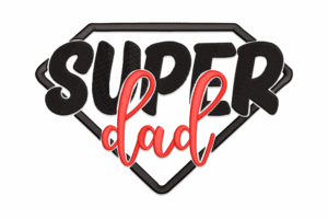 Super Dad Embroidery Design