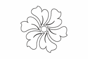 Swirling Outline Flower Embroidery Design