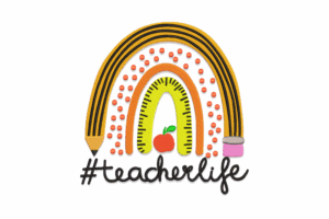 TeacherLife Rainbow Pencil Embroidery Design