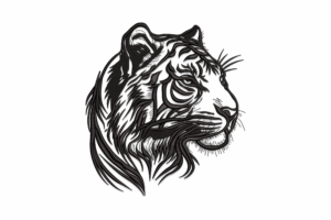 Tiger Head Embroidery Design