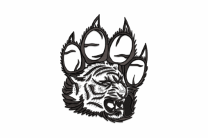 Tiger Paw Embroidery Design