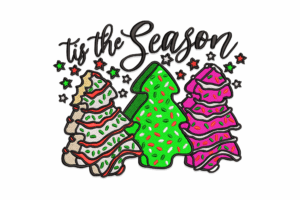 Tis the Season Christmas Cookie Tree Embroidery Design