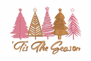 Tis the Season – Modern Christmas Tree Set Embroidery Design
