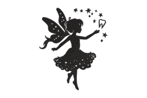 Tooth Fairy Silhouette Embroidery Design