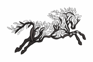Tree Branch Horse Silhouette Embroidery Design