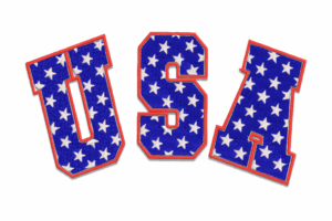 USA Flag Letters Embroidery Design
