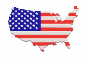 USA Map Flag Embroidery Design
