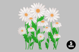 Wild Daisy Bouquet Embroidery Design