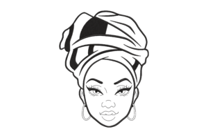 Woman with Headwrap Embroidery Design