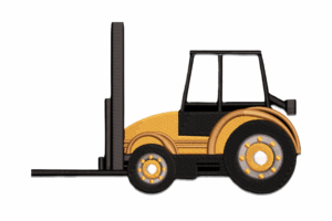 Yellow Forklift Truck Embroidery Design