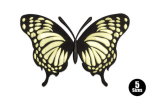 Yellow and Black Butterfly Embroidery Design