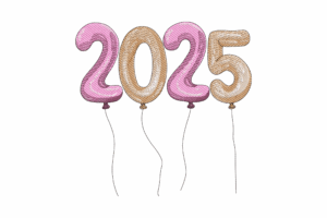 2025 Balloon Numbers Embroidery Design