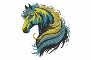 Abstract Horse Head Embroidery Design