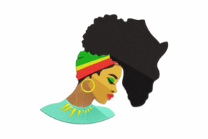 Afro Woman Headwrap Embroidery Design