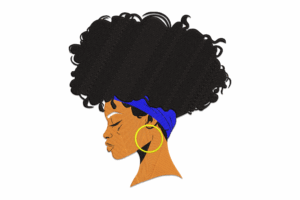 Afro Woman Machine Embroidery Design