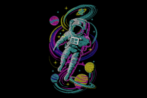 Astronaut in Space Machine Embroidery Design