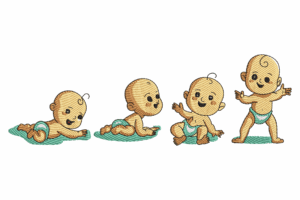 Baby Milestone Stages Embroidery Design