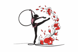 Ballerina with Hoop Embroidery Design