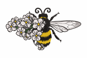 Bee Carrying Flowers Embroidery Design