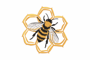 Bee and Honeycomb Machine Embroidery Design