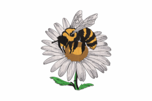 Bee on Daisy Embroidery Design