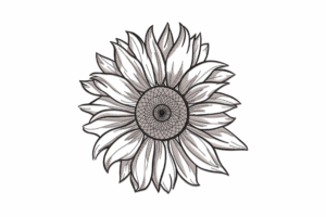 Black & White Sunflower Embroidery Design