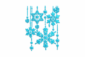 Blue Hanging Snowflakes Embroidery Design
