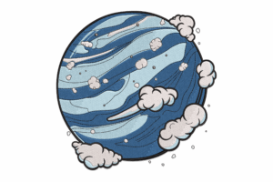 Blue Planet Embroidery Design
