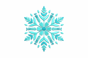 Blue Winter Snowflake Embroidery Design