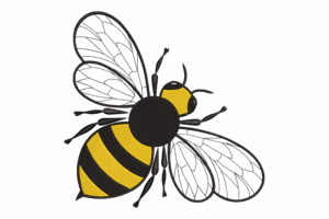 Bold Striped Bee Embroidery Design