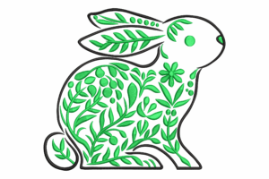 Botanical Bunny Embroidery Design
