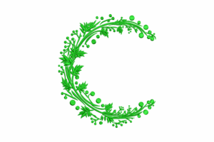 Botanical Monogram C Embroidery Design