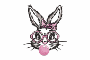 Bubblegum Bunny Embroidery Design
