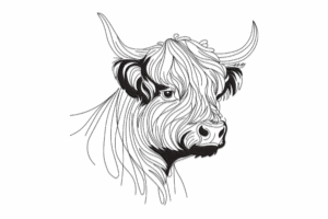 Bull Head Embroidery Design