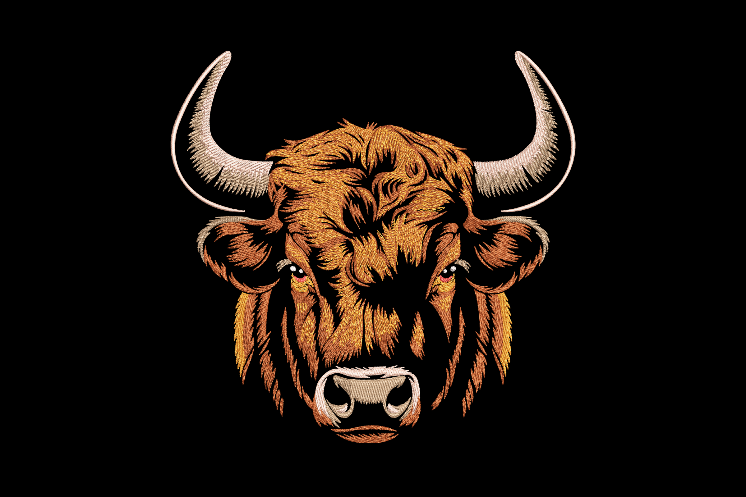 Bull Head Machine Embroidery Design