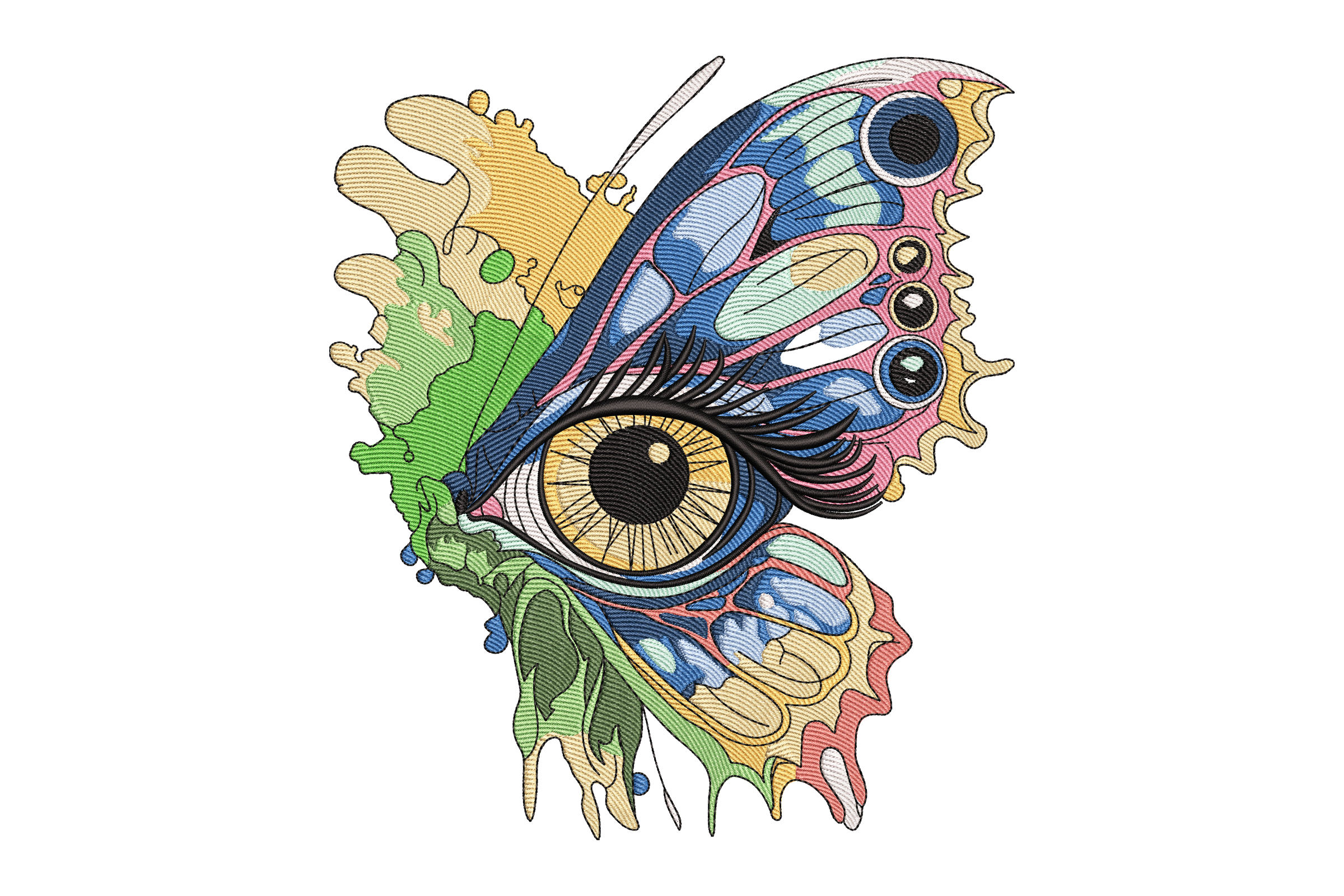 Butterfly Eye Embroidery Design