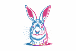 Colorful Abstract Bunny Embroidery Design