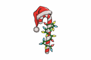 Candy Cane Christmas Embroidery Design