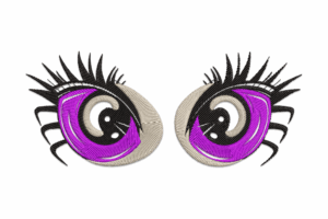 Cartoon Eyes Embroidery Design