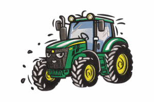 Cartoon Tractor Embroidery Design