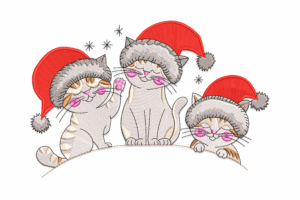 Christmas Cats Machine Embroidery Design